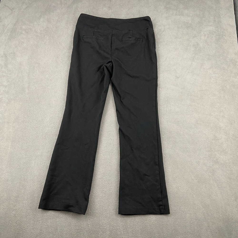 Soho Flare Pants Womens Medium Black Stretch Minimalist High Waisted Pull On - Picture 7 of 9